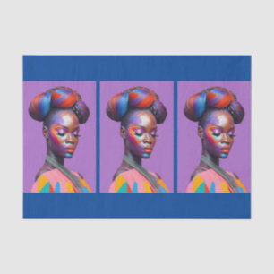 Papel De Seda Retrato 1 da Mulher Bela Africana