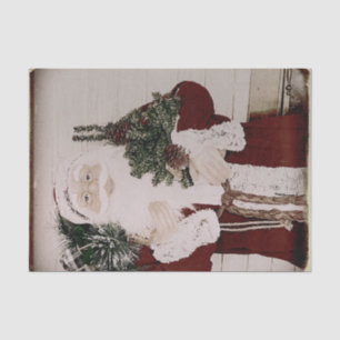 Papel De Seda Retrato Antigo do Papai Noel Natal Feriado