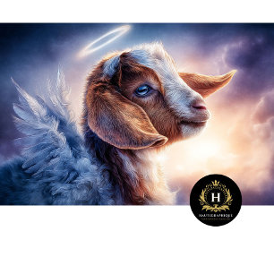 Papel De Seda Retrato Artístico de Cabra Anjo Celestial