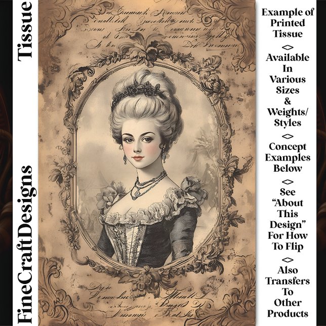 Papel De Seda Retrato Barroco Envelhecido Sepia CW8L Decoupage (Criador carregado)