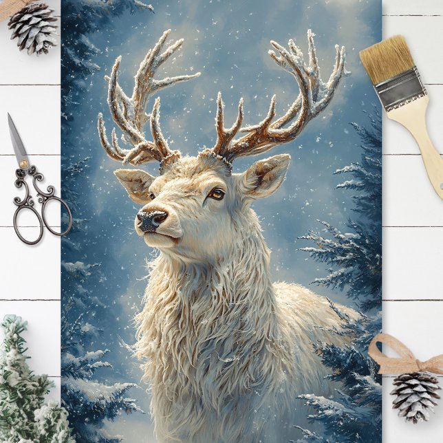 Papel De Seda Retrato Branco Retrato Místico Arte de Inverno (Criador carregado)