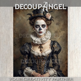 Papel De Seda Retrato da Atriz do Teatro Histórico #1Decoupage