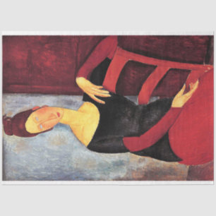 Papel De Seda Retrato da Esposa do Artista, Modigliani