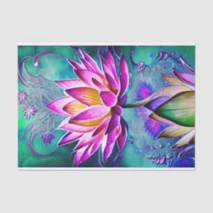 Papel De Seda Retrato da Flor de Lotus Cor-de-rosa impressionant