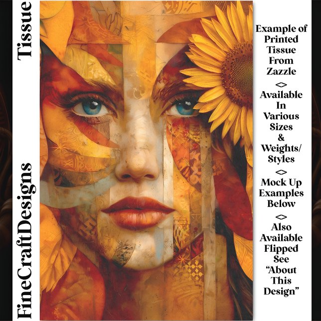 Papel De Seda Retrato da Mulher com Descamação DS8R de Girassol (Criador carregado)