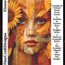 Papel De Seda Retrato da Mulher com Descolagem DS8L de Girassol