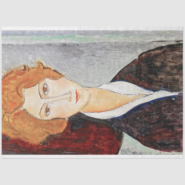 Papel De Seda Retrato da Mulher, Modigliani (Frente )
