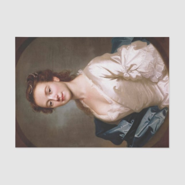 Papel De Seda Retrato da Srta. Craigie por Allan Ramsay (Frente )