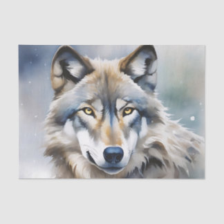 Papel De Seda Retrato de Aquarela do Lobo Eetano