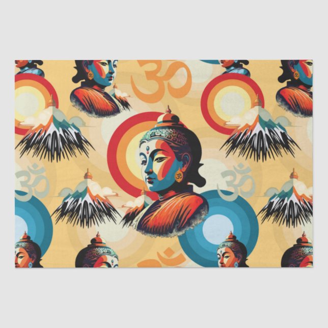Papel De Seda Retrato de Arte Pop Buddha Lord (Frente )