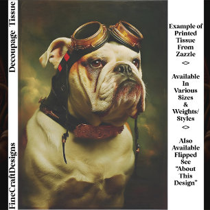 Papel De Seda Retrato de Aviador Steampunk Bulldog FC4R Decoupag