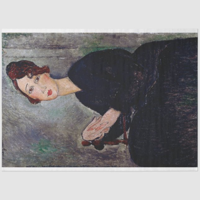 Papel De Seda Retrato de Dedie, Modigliani (Frente )
