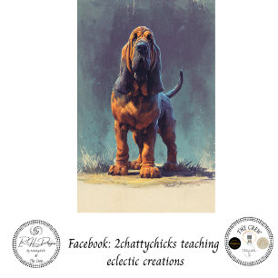 Papel De Seda Retrato de Descolagem de Arte de Bloodhound