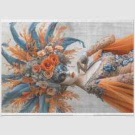 Papel De Seda Retrato de Dissociação da Rainha Mardi Gras