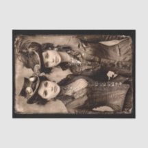 Retrato de Duas Mulheres Steampunk DX5R Decoupage