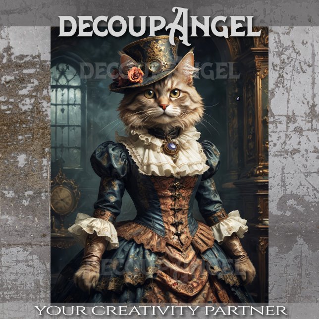 Papel De Seda Retrato de Kitten Aristocrático - Decoupage- (Criador carregado)