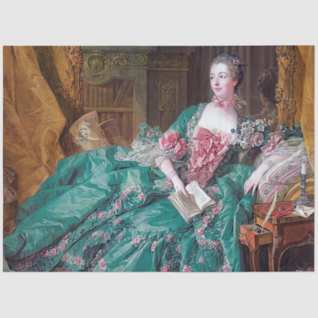 Papel De Seda Retrato de Madame Pompadour, Boucher (Frente )