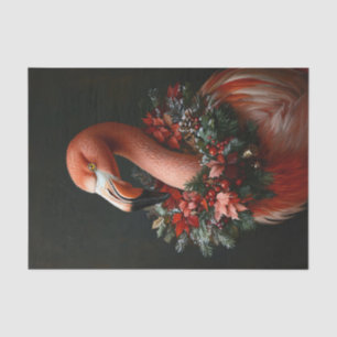 Papel De Seda Retrato de Natal de uma Descontinuação Flamingo