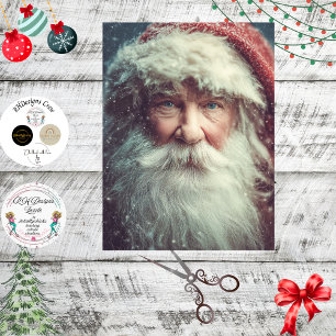 Papel De Seda Retrato de Papai Noel Vintage em Decoupage 