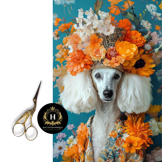 Papel De Seda Retrato de Poodle Branco Francês Decoupage (Criador carregado)