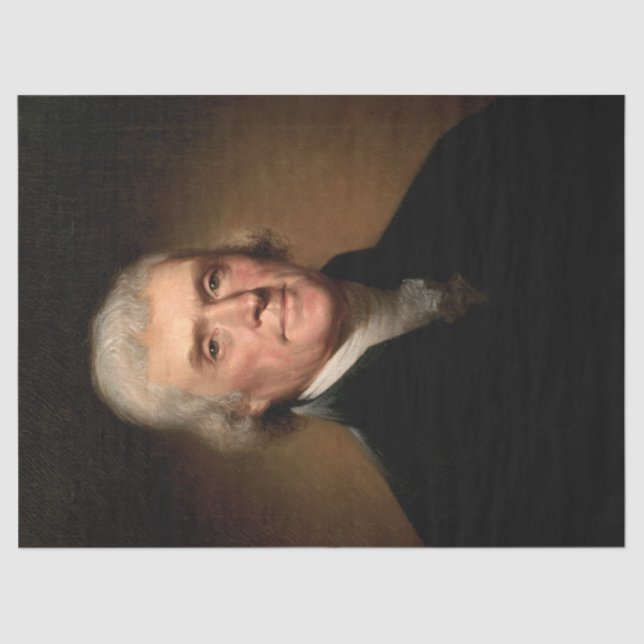 Papel De Seda Retrato de Thomas Jefferson (por Rembrandt Peale) (Frente )