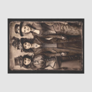 Papel De Seda Retrato de Três Mulheres Steampunk DX6L Decoupage