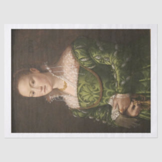 Papel De Seda Retrato de uma Dama por Allesandro Allori Decoupag