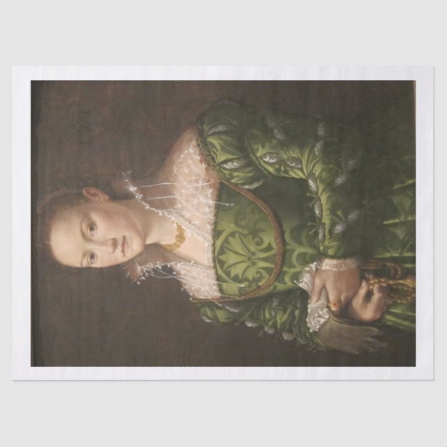 Papel De Seda Retrato de uma Dama por Allesandro Allori Decoupag (Frente )