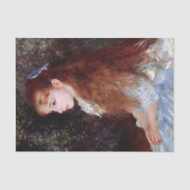 Papel De Seda Retrato de uma garota com fita azul, Renoir (Frente )