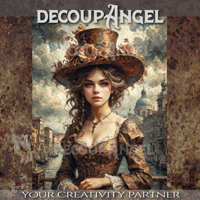 Papel De Seda Retrato de uma Mulher em Veneza - Decoupage - (Criador carregado)