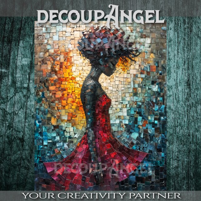 Papel De Seda Retrato de uma Mulher Negra em Arte Mosaica - Diss (Criador carregado)