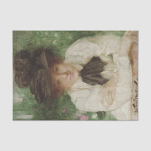 Papel De Seda Retrato de uma Senhora Edwardian (Arte Vintage)