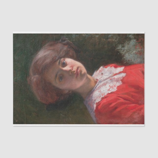 Papel De Seda Retrato de uma Senhora (por Elin Danielson-Gambogi (Frente )