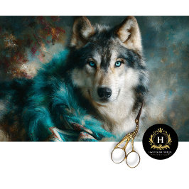 Papel De Seda Retrato do Lobo Cinza Glacial