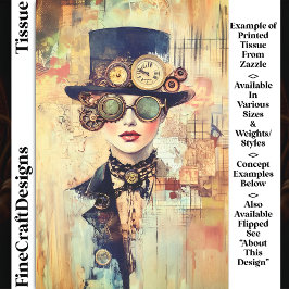 Papel De Seda Retrato em Colagem de Mulher Steampunk DJ9LF Decou
