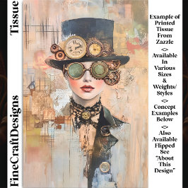 Papel De Seda Retrato em Colagem de Mulher Steampunk DJ9R Decoup