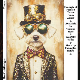 Papel De Seda Retrato Excêntrico e Majestoso de Cachorro Steampu