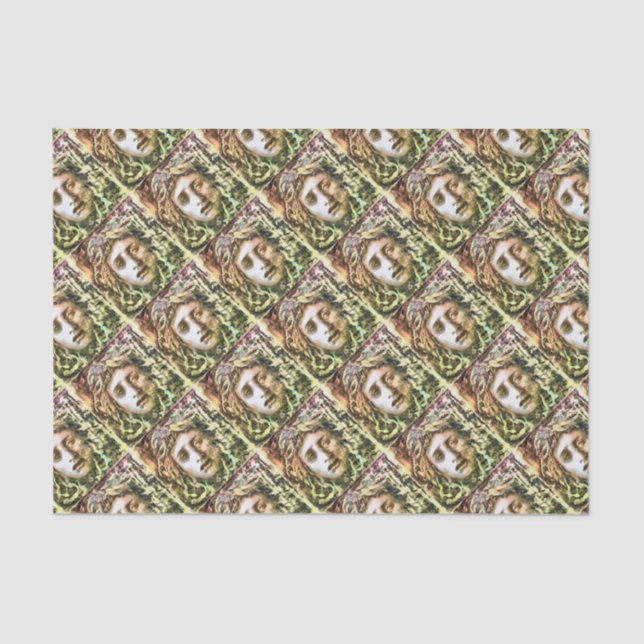 Papel De Seda Retrato Medusa de um Gorgão (Frente )