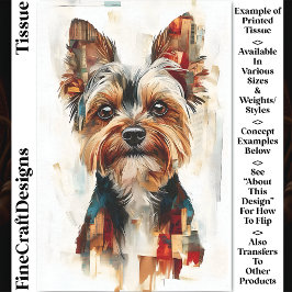 Papel De Seda Retrato Moderno Abstrato de Cachorro Yorkie DA8 De