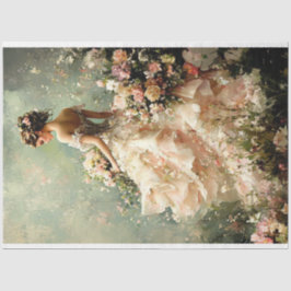 Papel De Seda Retrato Primavera Verde