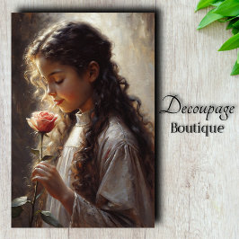 Papel De Seda Retrato Romântico Vitoriano & Decoupage de Rosa