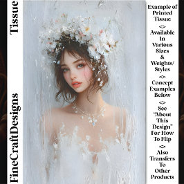 Papel De Seda Retrato Shabby Chic, Decoupage White Blooms CX7L