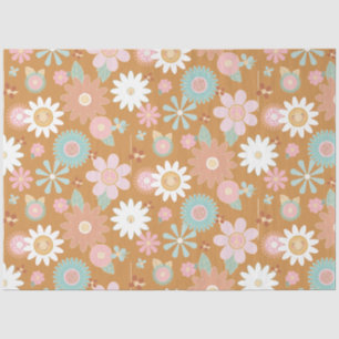 Papel De Seda Retro 60s 70s Hippie Floral Daisy Flower Decoupage