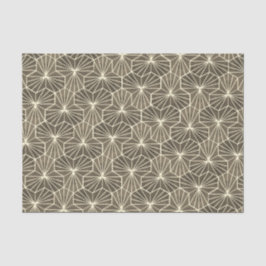 Papel De Seda Retro Art Deco Beige Brown Geometric Pattern