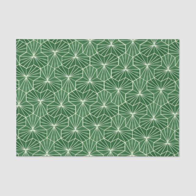 Papel De Seda Retro Art Deco Lime Green Geometric Pattern (Frente )