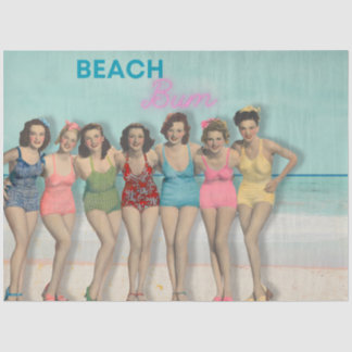 Papel De Seda Retro Beach Pin-Up Girls Decoupage - Beach Bum 