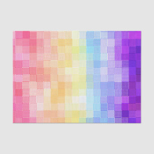 Papel De Seda Retro Boho Funky Quirky Xenogender Xadrez Pride