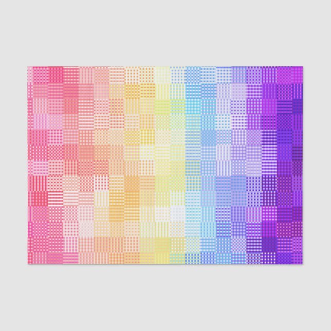 Papel De Seda Retro Boho Funky Quirky Xenogender Xadrez Pride (Frente )
