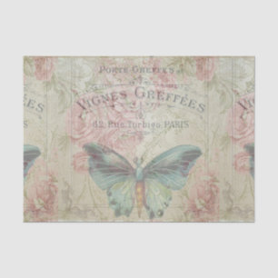 Papel De Seda retro,chique,vintage,country rustic,florais,b