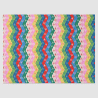 Papel De Seda Retro Colorful zigzag Snowflake Pattern